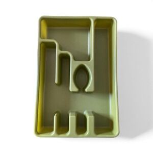70s Avocado Green Rubbermaid 2921 Flatware Tray Drawer Organizer 9 x 13 in